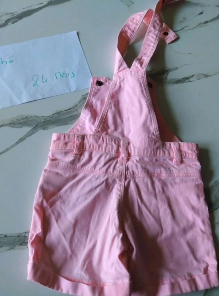 Salopette short rose bébé fille 18 mois - photo numéro 2
