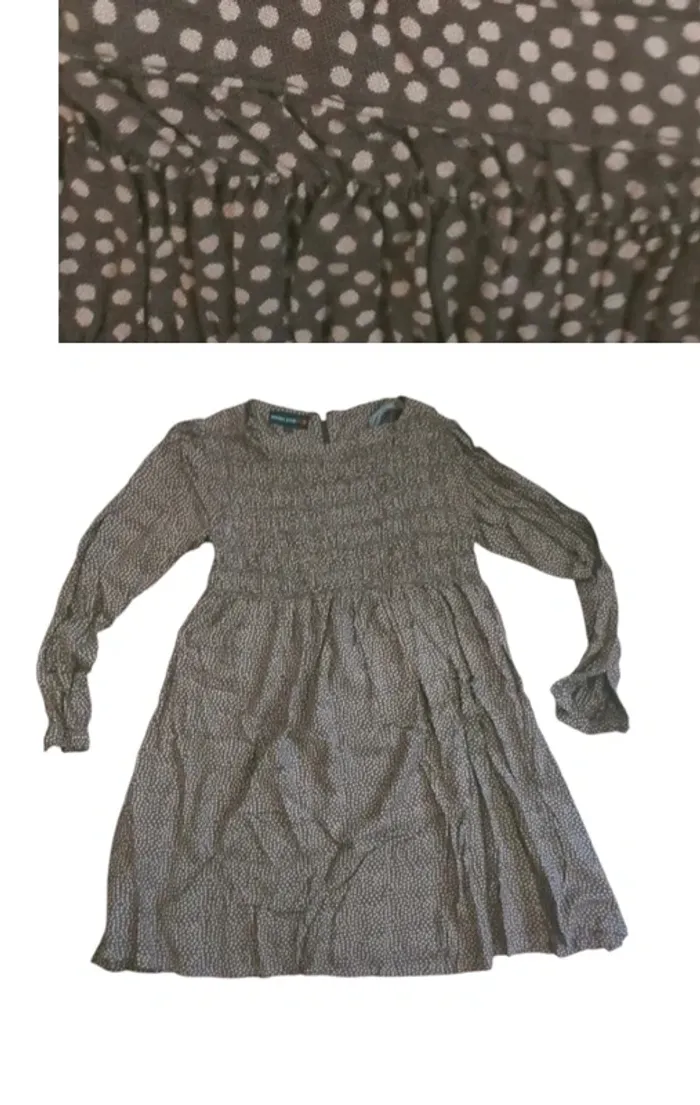 Robe blouse marron à poid beige taille xs
