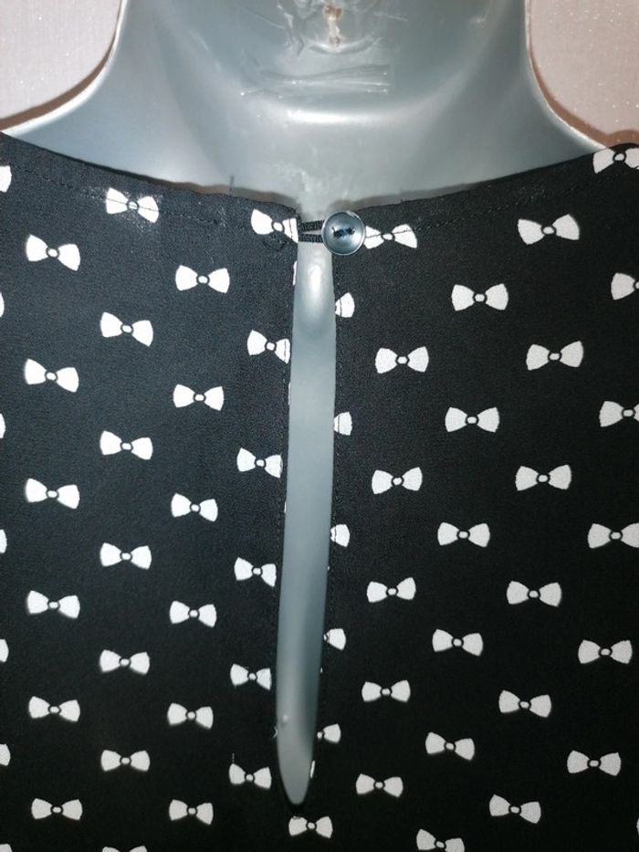 Blouse noire noeud blanc Divided H&M S - photo numéro 8