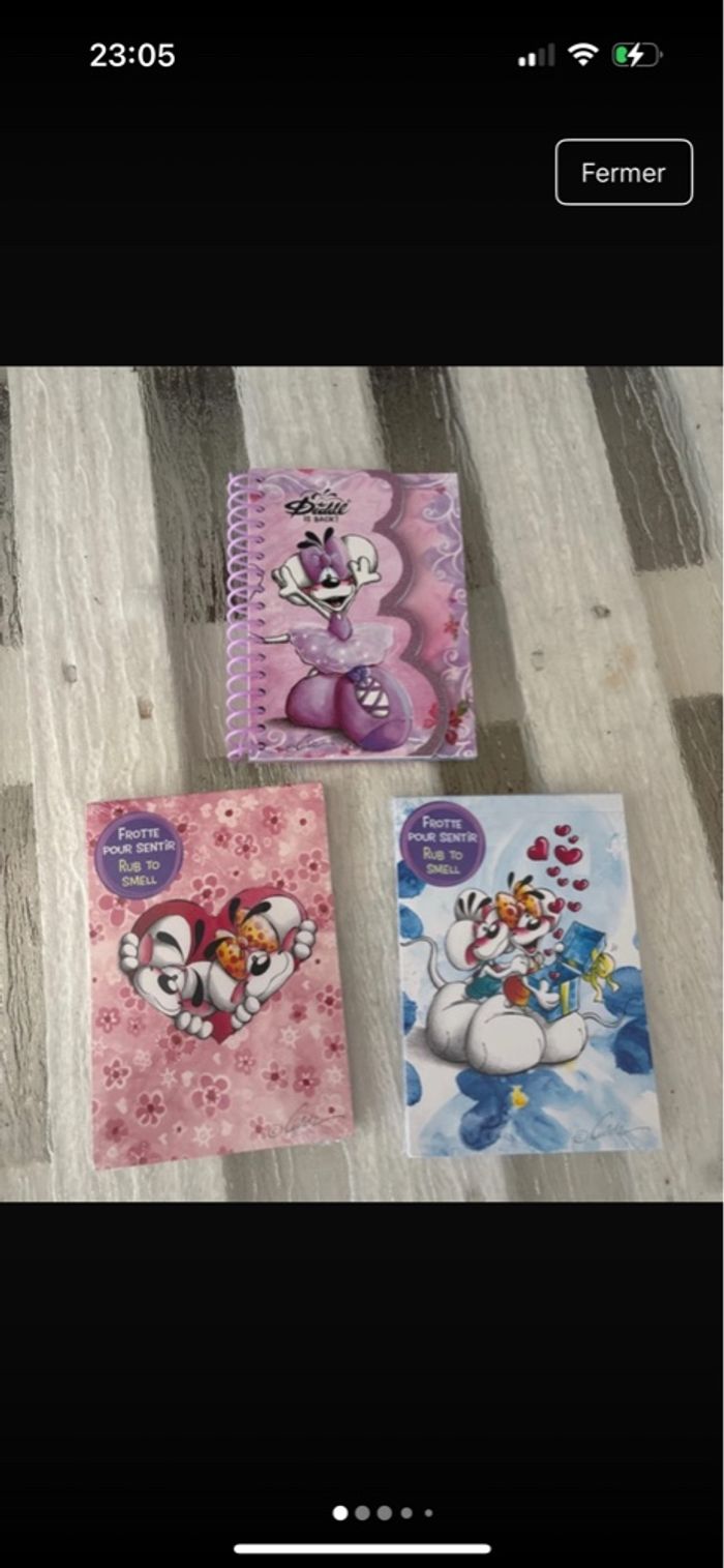 Lot de 2 blocs a6 + 1 carnet spirales diddlina a6 + 1 stylo neuf