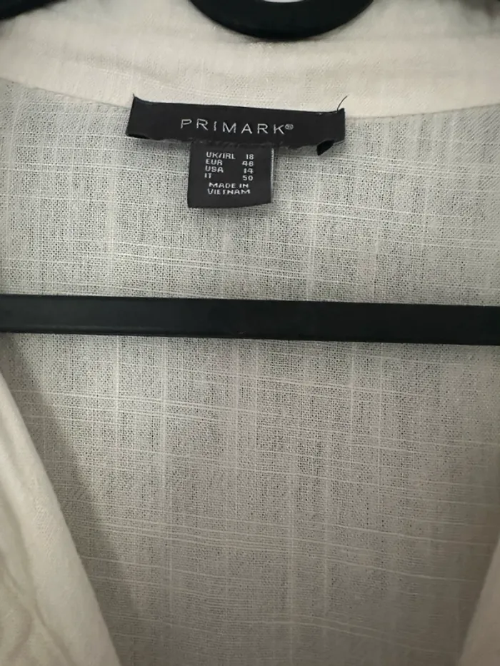 Robe chemise blanche en lin Neuve Primark Taille 46 - photo numéro 6