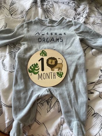 Pyjama grenouillère velours bleu kiabi taille 1 mois