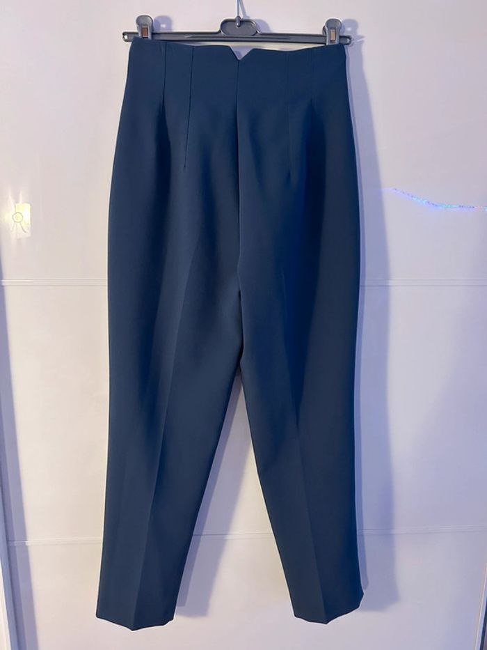 Pantalon taille haute bleu foncé XS Zara - photo numéro 7