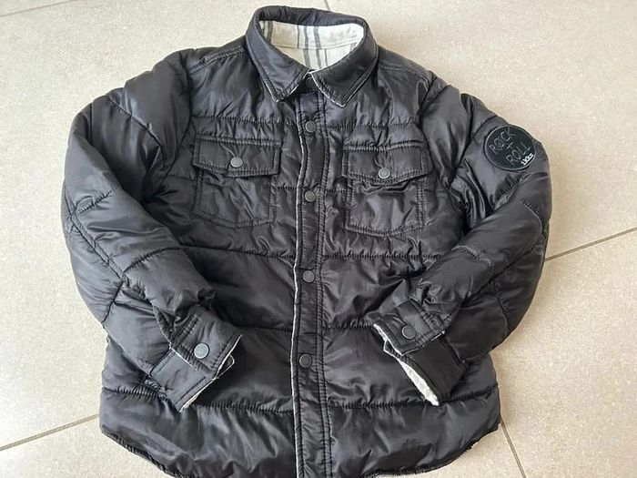 Doudoune misaison réversible noire et carreaux garçon IKKS 5ans