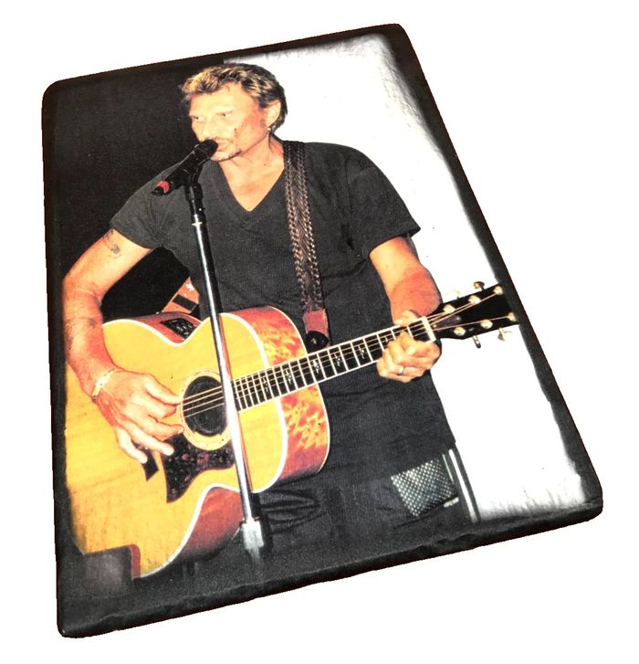 Portrait sur ardoise Johnny Hallyday - photo numéro 7