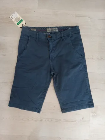 Short jeans fin bleu marine chino homme 32US