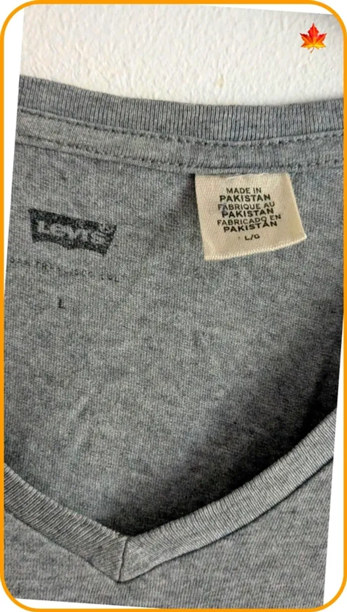 T shirt homme Levi's col V taille L - photo numéro 4