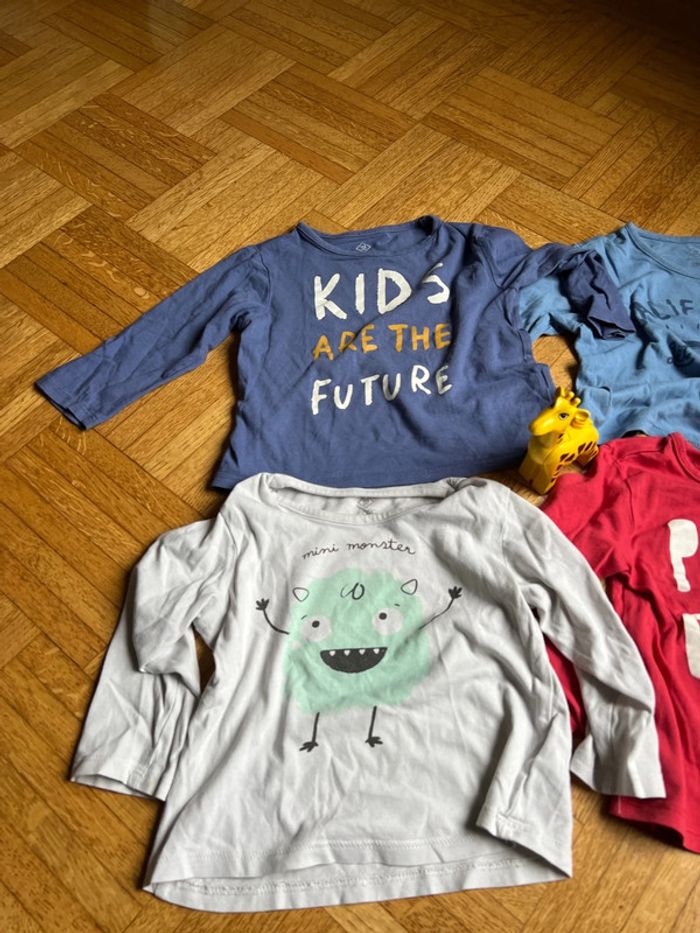 Lot 4 t-shirt fin manches longues 23mois Tex Baby - photo numéro 2