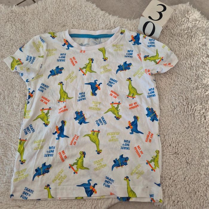 T shirt blanc dinosaure  3ans kiki & koko - photo numéro 2