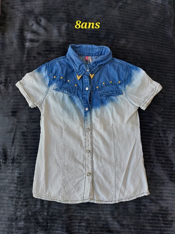 Jolie petite chemise 👧 manches courtes 💯% coton Orchestra 8ans