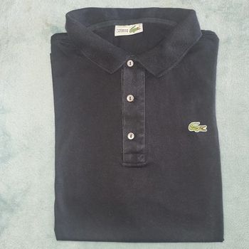 Polo Tee-shirt Vintage Black Devanlay Coton 🐊 Lacoste - Taille 6