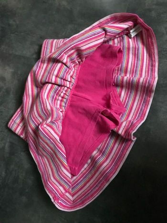 Jupe short fuchsia rayé 5 ans The children palace