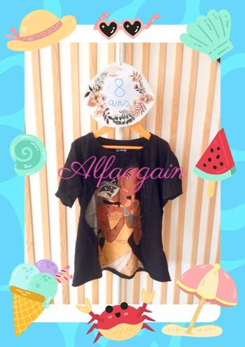 T-shirt noir Pocahontas Disney réserved 8ans neuf