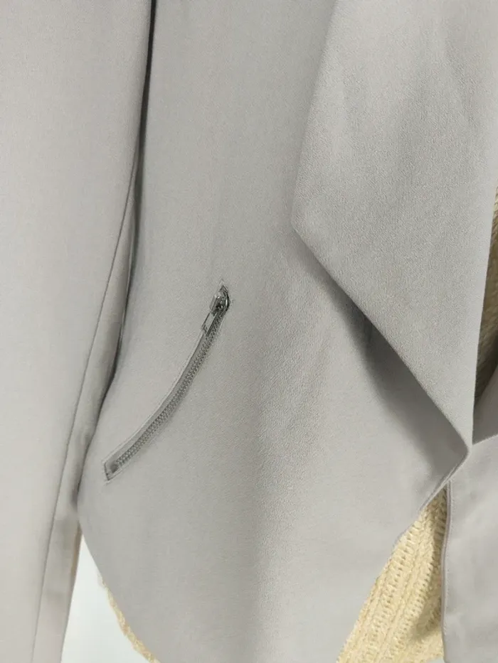 Blazer manches longues taupe avec poches zippées gris taupe taille 38 H&M - photo numéro 5