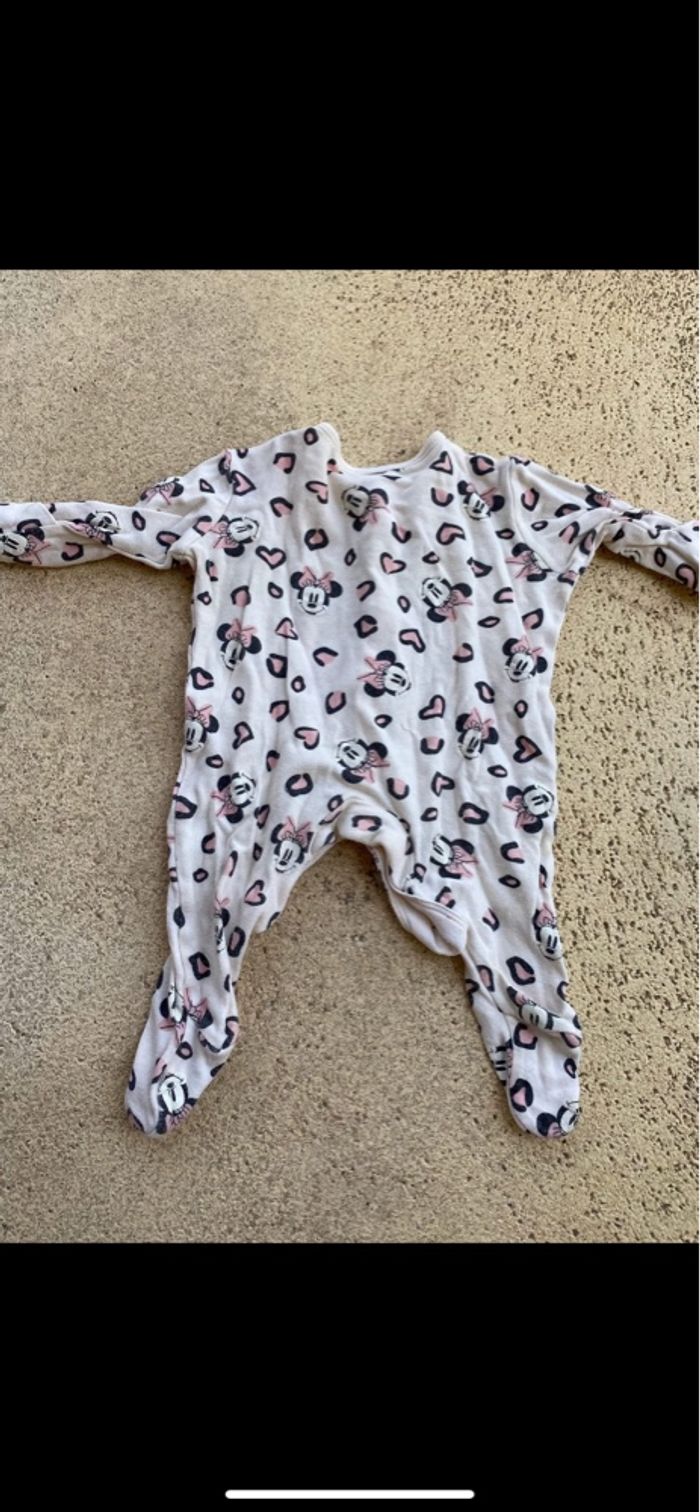 Pyjama disney baby Minnie  Écru noir et rose - photo numéro 3