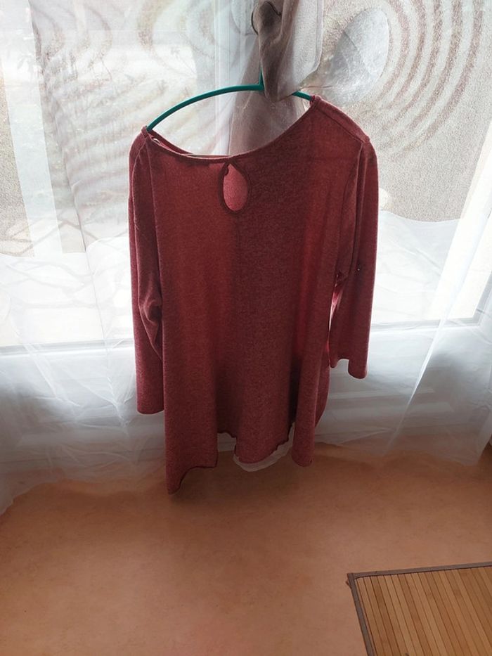 Pull biseauté rose taille 48 - photo numéro 2
