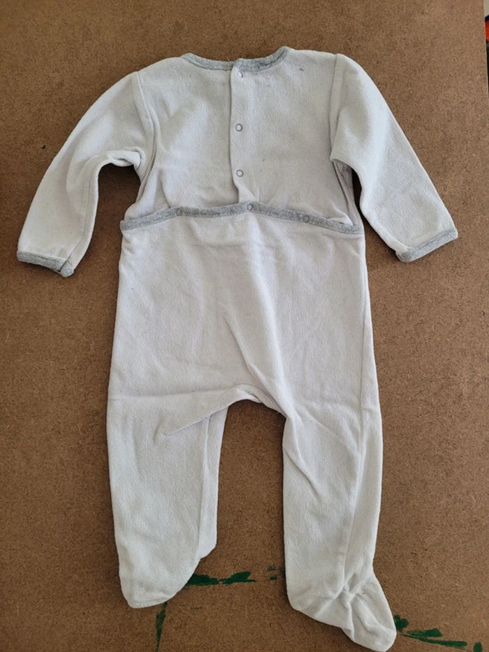 Pyjama blanc gris taille 12 mois Pat et Ripaton - photo numéro 2