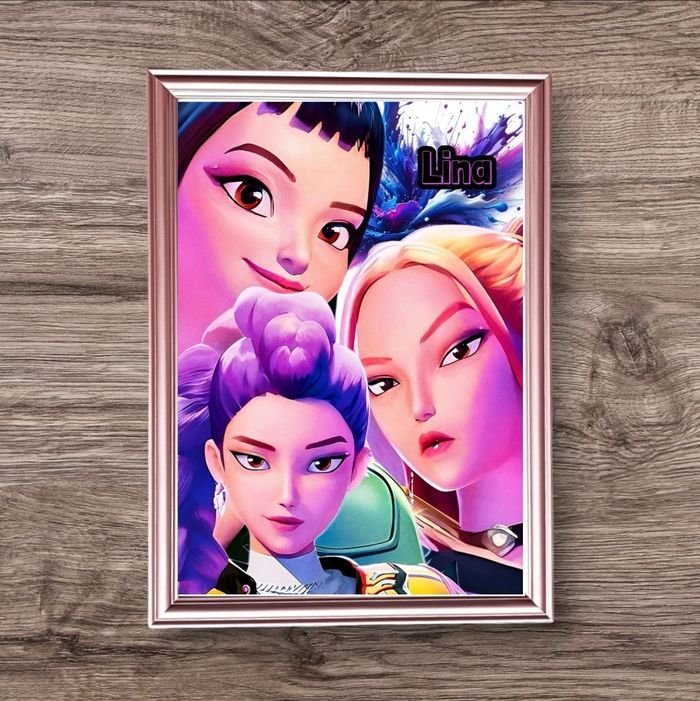 Cadre personnalisé KPOP Demon Hunters prénom au choix - photo numéro 3