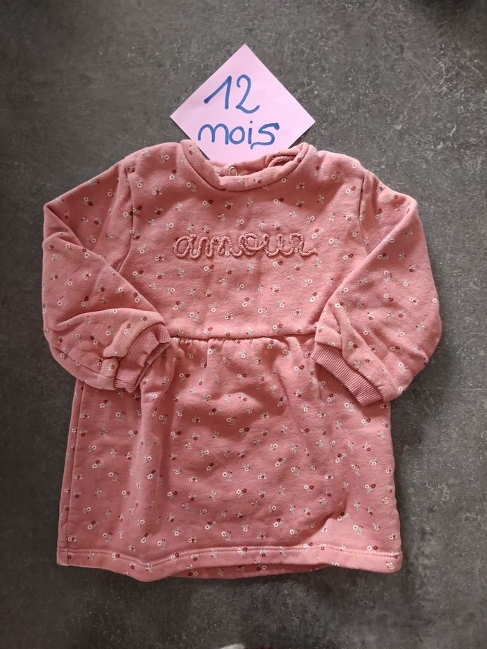 Robe sweat fleurie 12 mois