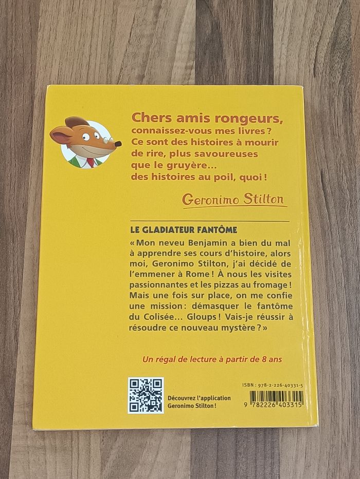 Livre Géronimo Stilton Le gladiateur fantôme - photo numéro 2