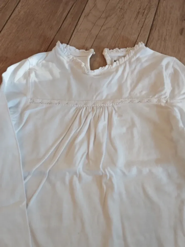 T-shirt manches longues blanc 10 ans - photo numéro 2