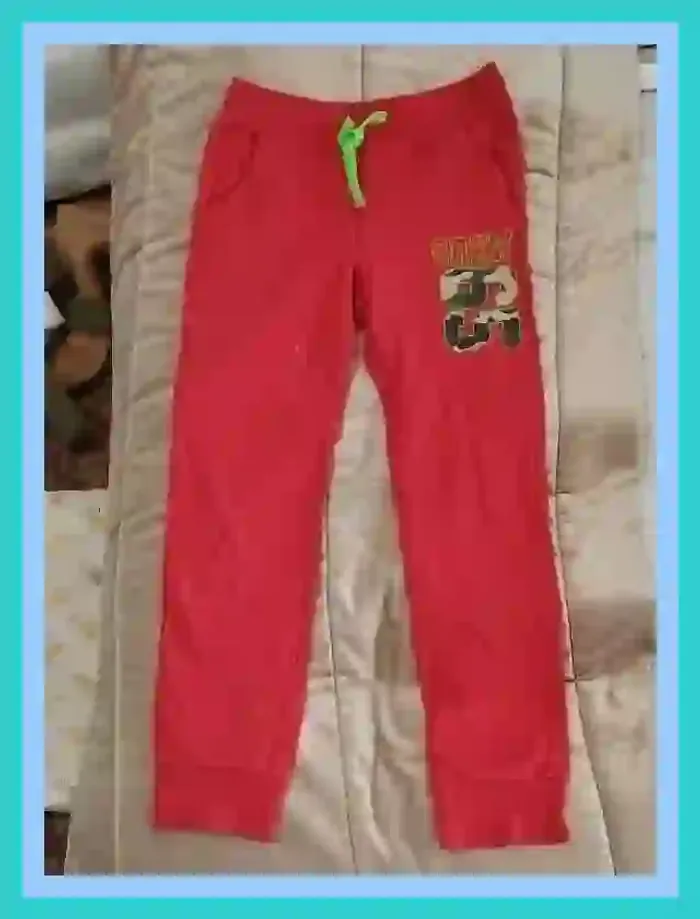 Bas jogging Benetton Italia rouge bordeaux garçon 11 à 13 ans  7474785611 - photo numéro 9
