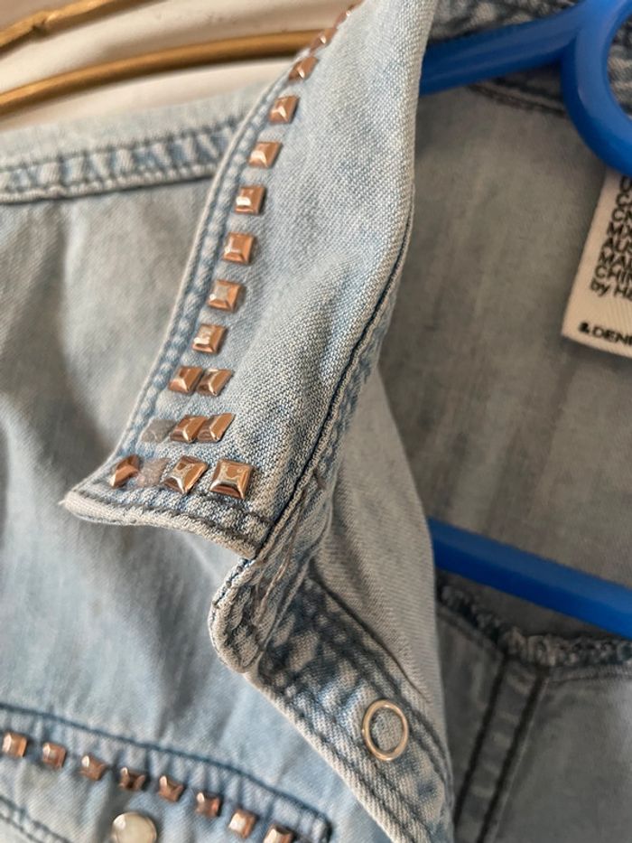 Chemise/sur chemise en jeans H&m T12 ans - photo numéro 4