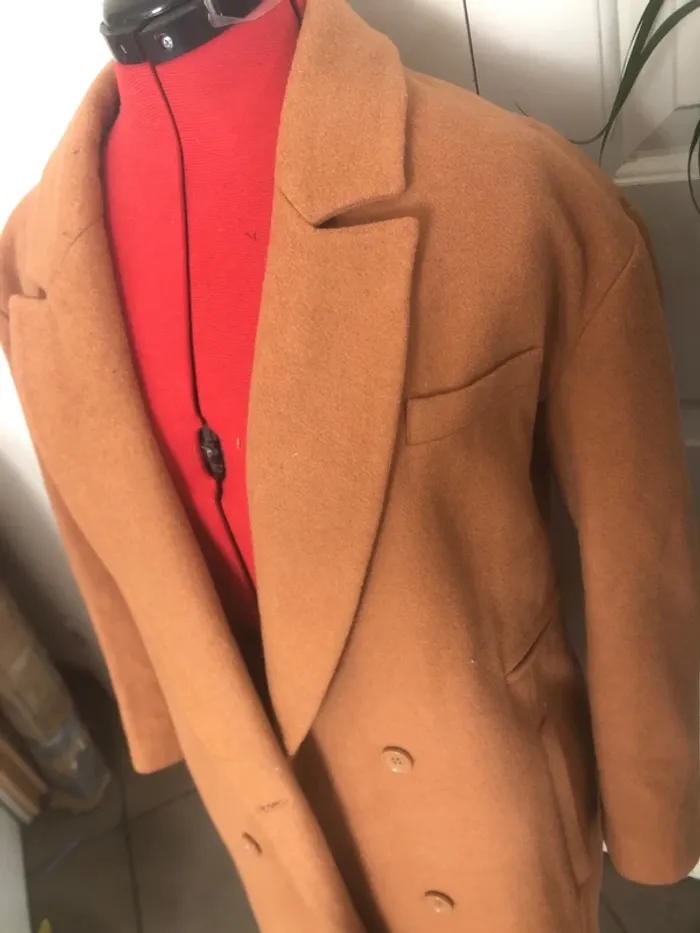 Manteau long couleur camel T36 femme 🧥 - photo numéro 3