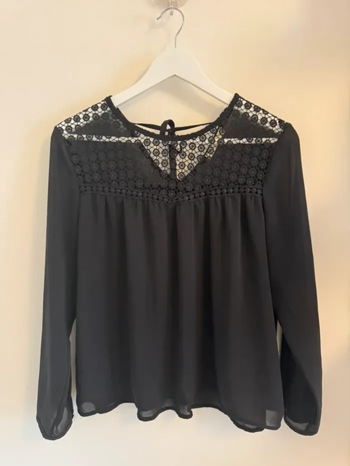 Chemisier léger habillé noir femme M