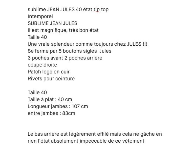 🤩 sublime jean JULES 40 en coton gris très sympa et intemporel - photo numéro 5