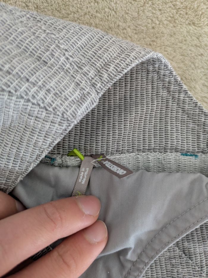 Salopette Bébé en Tissu Rayé Gris Clair - photo numéro 3