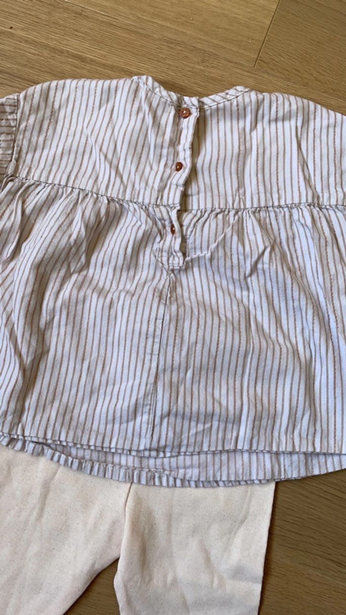 Ensemble chemisier blouse orchestra et legging paillette petit bateau 12 mois - photo numéro 5