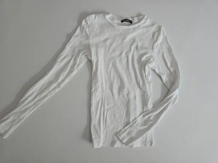 Pull fin côtelé blanc