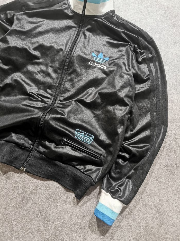 Veste vintage Adidas Chile 62 noir satiné année 2010 - photo numéro 3
