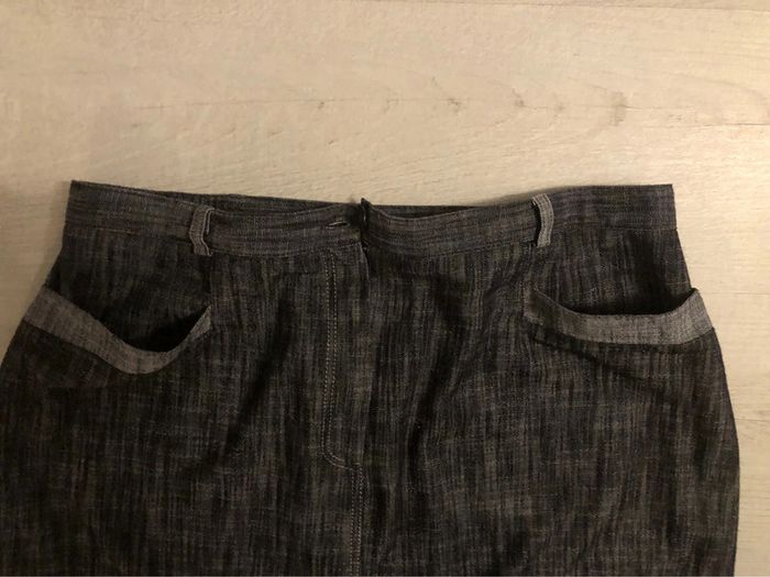 AN20- Tailleur veste+jupe longue bleu jean T44-46 - photo numéro 6
