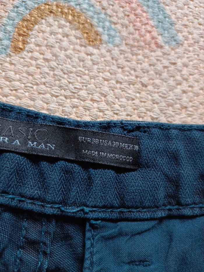 Pantalon droit bleu zara man 38 basic - photo numéro 4