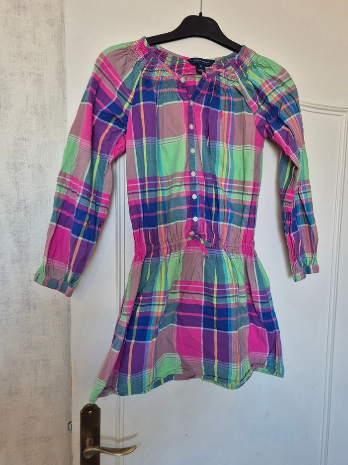 Robe patineuse fille Ralph lauren rose et bleu motif écossais taille 10ans