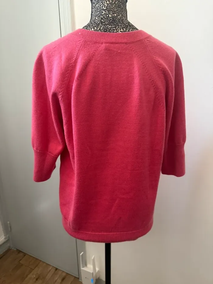 Pull rose Tara Jarmon – Boutons bijoux – Taille 3 – Très bon état - photo numéro 3