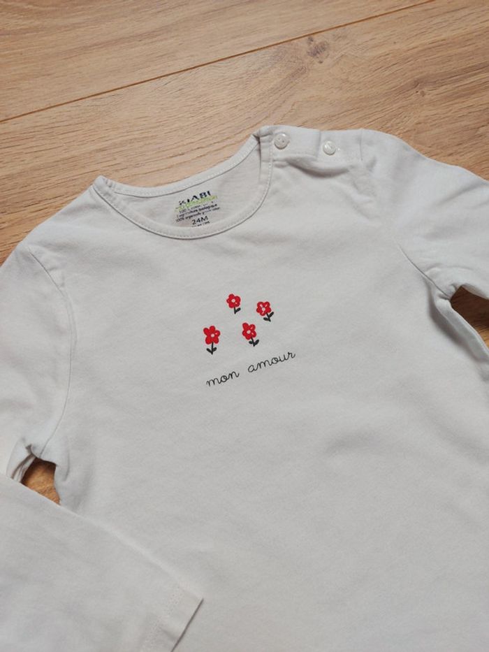 T-shirt manches longues amour 24 mois - photo numéro 2