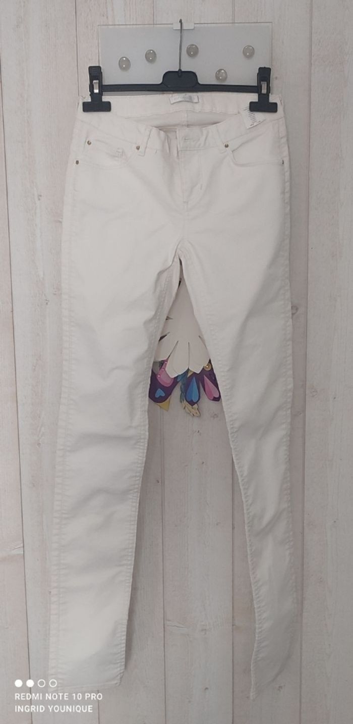 Pantalon enduit blanc Promod taille 36