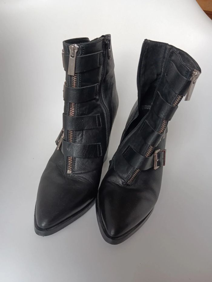 Bottines en cuir à talons Sacha premium taille 40 - photo numéro 11