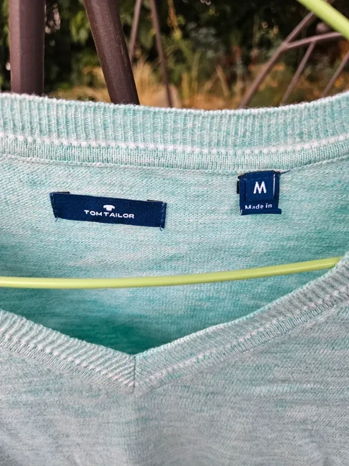 Sweat col V vert M - photo numéro 4