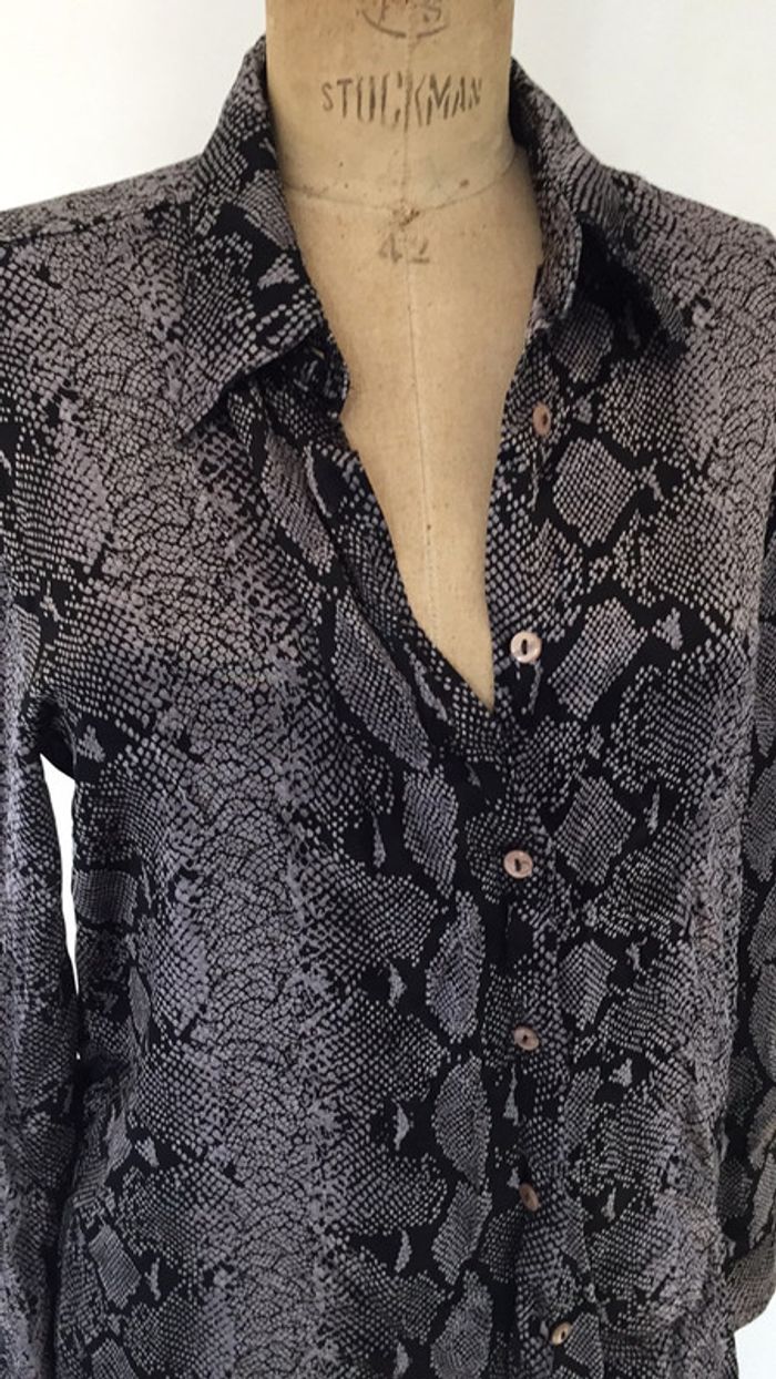 Chemisier 38 40 python gris noir - photo numéro 4