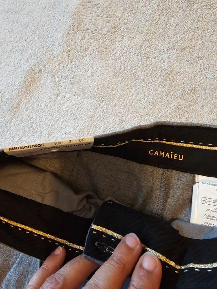 Pantalon droit Camaïeu Taille 38 - photo numéro 3