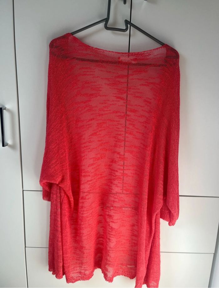Gilet long en maille corail - photo numéro 4