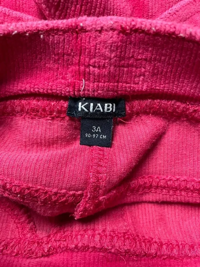 Pantalon velours côtelé Kiabi - 98 cm - Taille 3 ans - rose - photo numéro 2