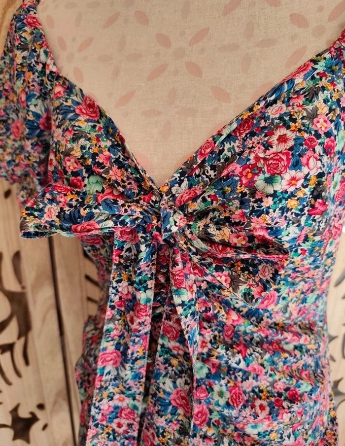Robe imprimée fleurie manches bouffantes T L BSB jeans - photo numéro 6