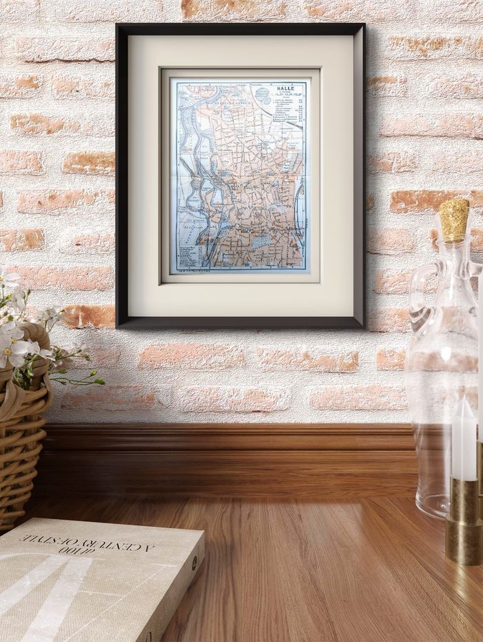 Imprimée en 1914, Halle-sur-Saale, Allemagne, Vintage Authentique (cadre non inclus ) - photo numéro 2