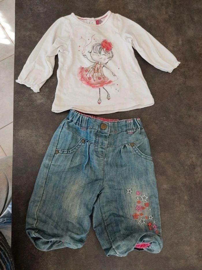 6mois. Ensemble orchestra / prémaman. T-shirt + pantalon