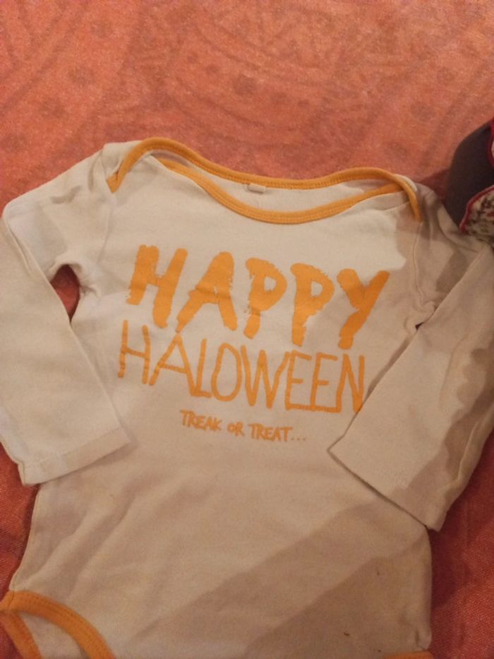 Body Happy Halloween mixte blanc/orange 36 mois - photo numéro 2